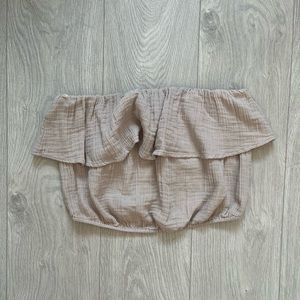 Aerie Bubble Strapless Crop Top